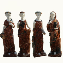 traditional western decoration natural stone garden four seasons marble statues